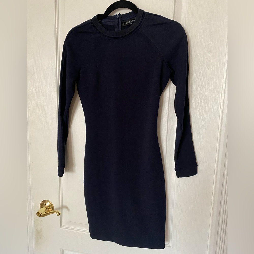 Dynamite Navy Blue Long Sleeve Dress